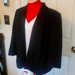 Black Kaspar 3/4 length jacket shawl collar